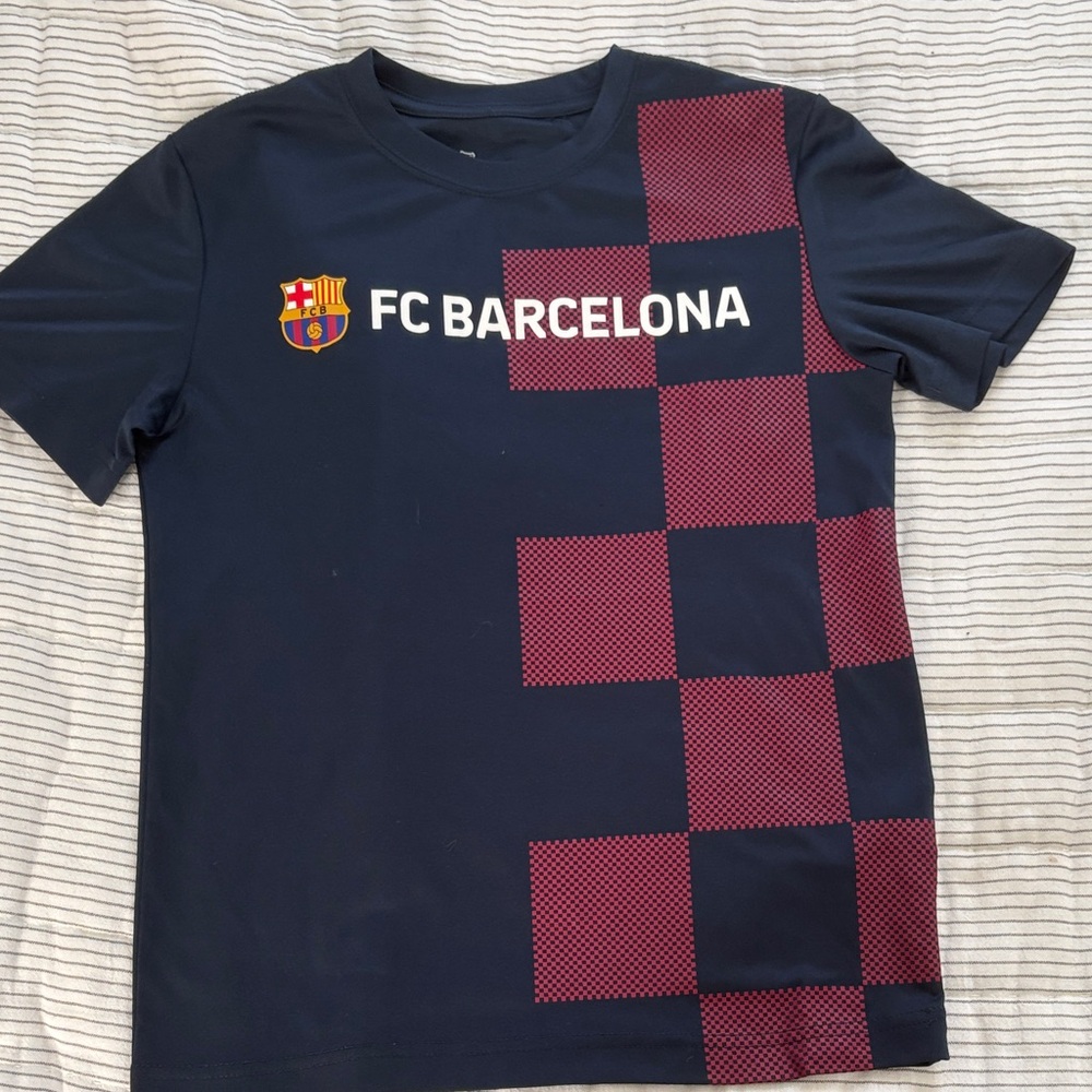 FC Barcelona | Kids Navy and Red Checkered Shirt | M